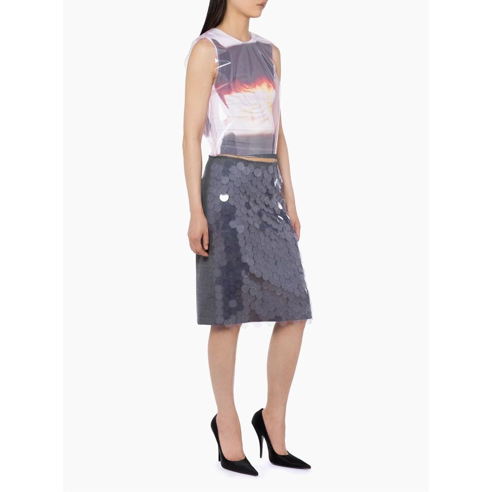 NWT 16Arlington Tarano Trompe L'oeil Stretch Woven Top Blue Pink Size 4 $650